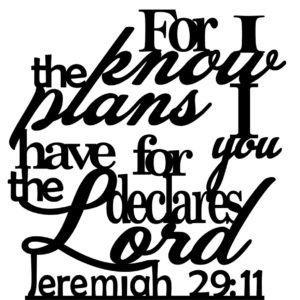 For I know the plans I have for You... Jeremiah 29:11