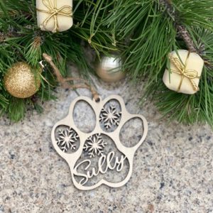 personalized paw print ornament